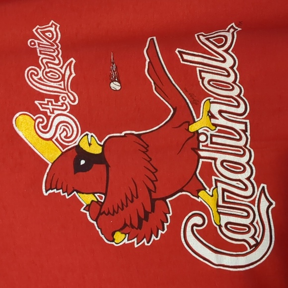 Vintage St. Louis Cardinals Mens Red Sleeveless Shirt Tank Top Medium - Picture 2 of 6